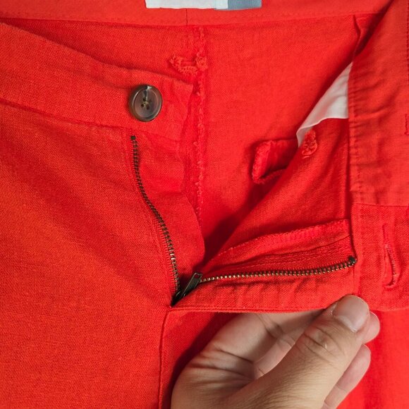 OLd Navy Twill Linen Blend Tangerine Orange Everyday Shorts - Picture 5 of 8